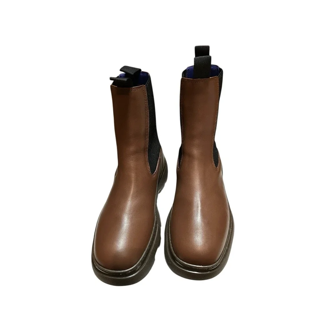 Burberry Creeper Chelsea Boots‎ Walnut 40.5 EU / 7.5 US Men's Leather MSRP $1290